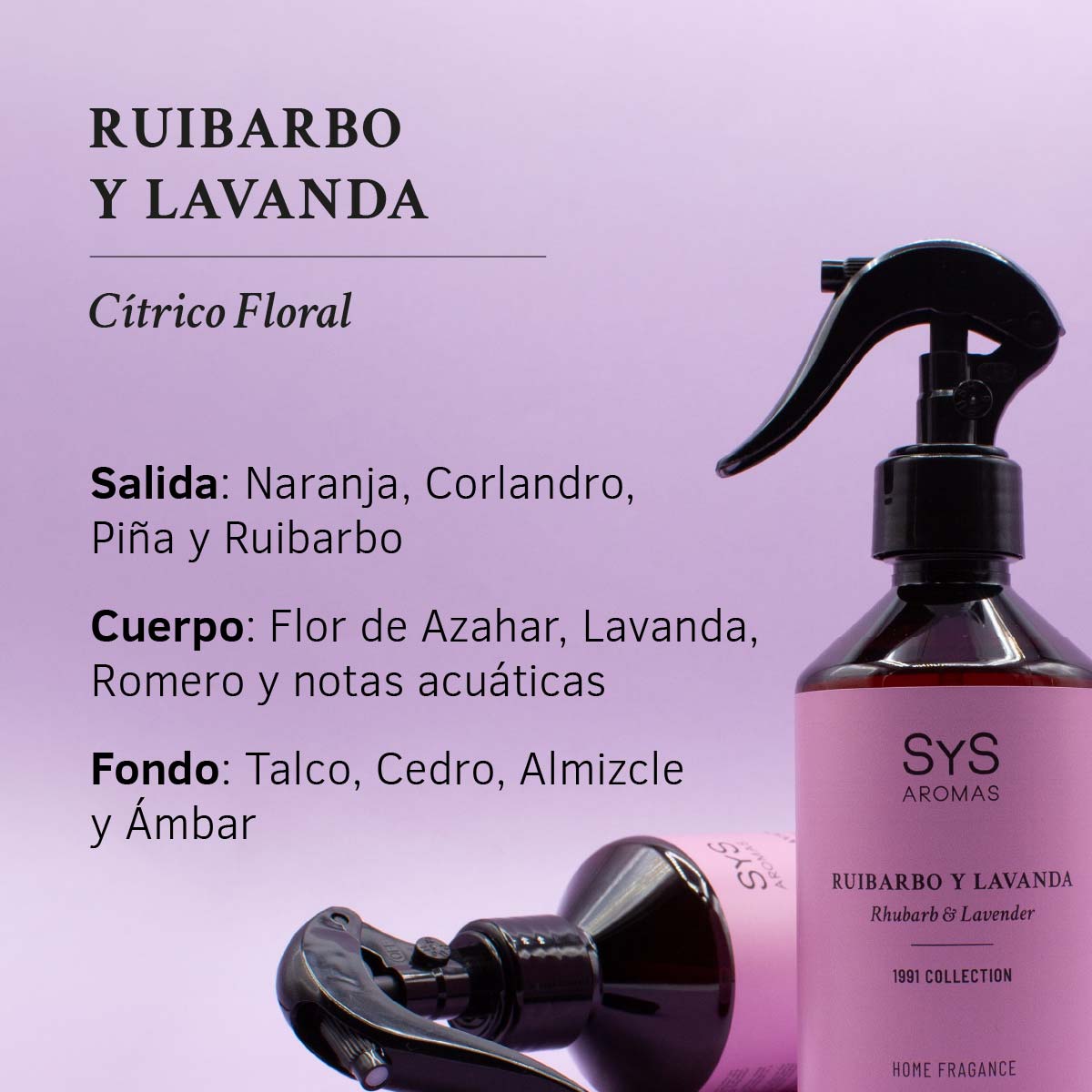 SYS Rabarber & Lavendel Roomspray - Huisparfum - Interieurspray 300ml