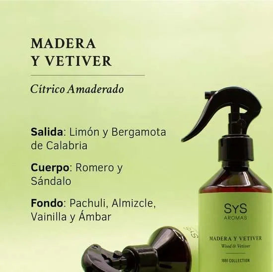SYS Hout & Vetiver Roomspray - Huisparfum - Interieurspray 300ml Labnatur Nederland