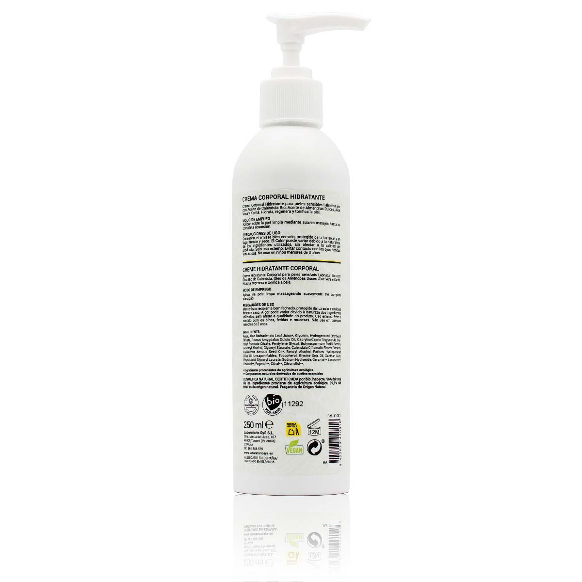 Bodycrème Hydraterend voor gevoelige huid 250ml Labnatur Bio