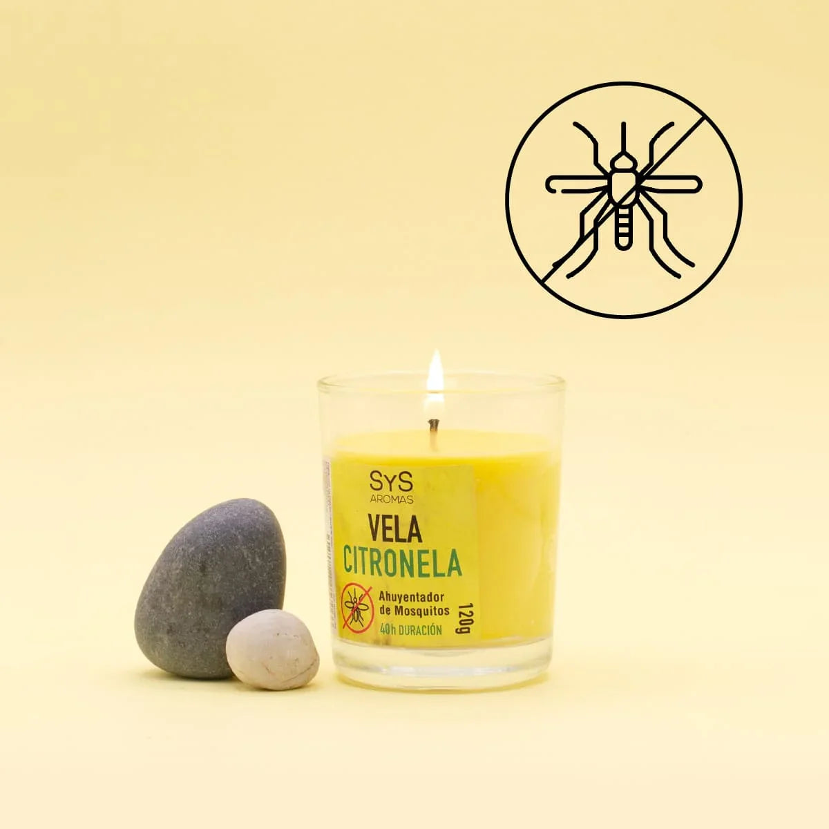 Citronella Anti-Muggen geurkaars 120g  40 uur SYS Aromas Labnatur Nederland
