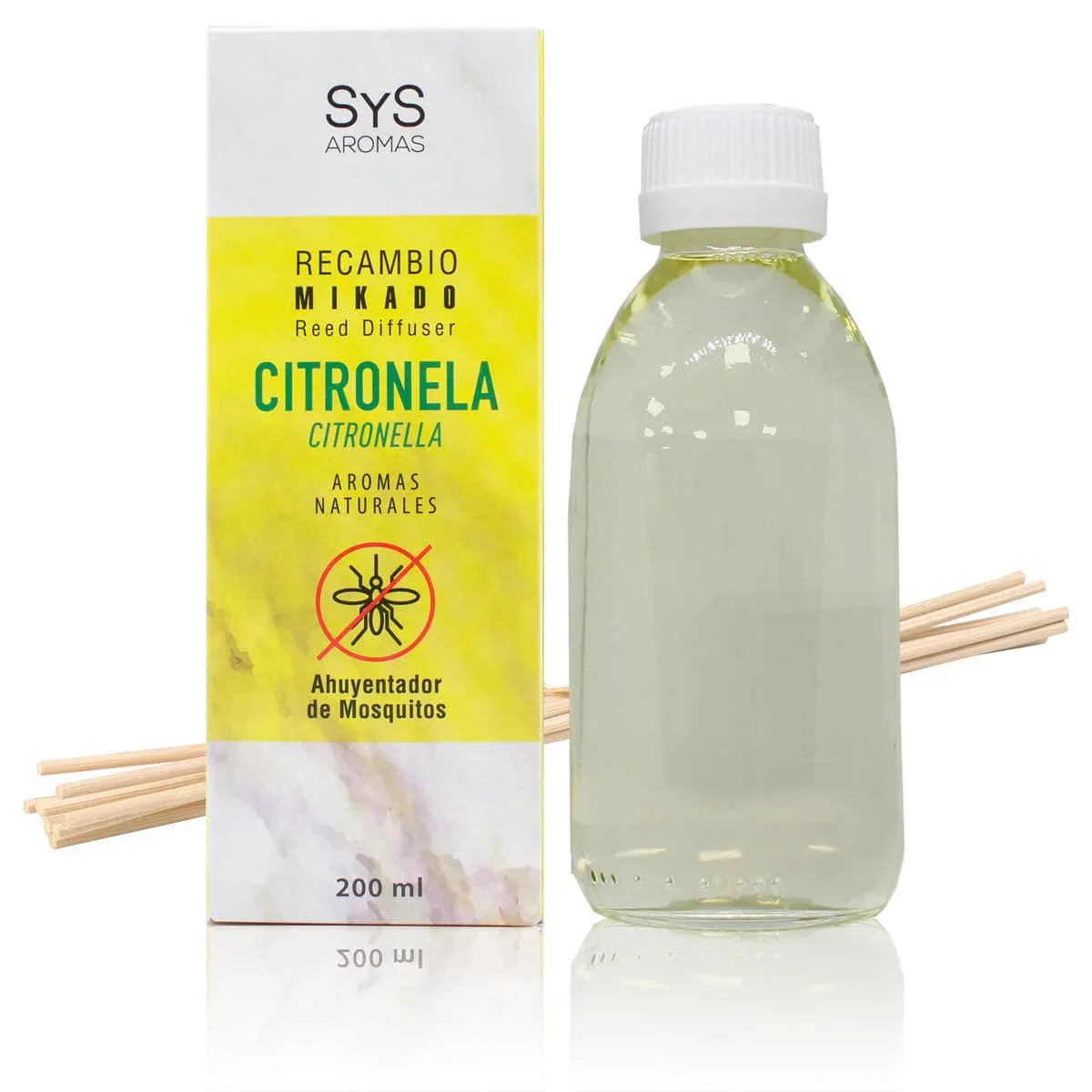Geurstokjes Citronella Navulling luchtverfrisser huisparfum 200ml SYS