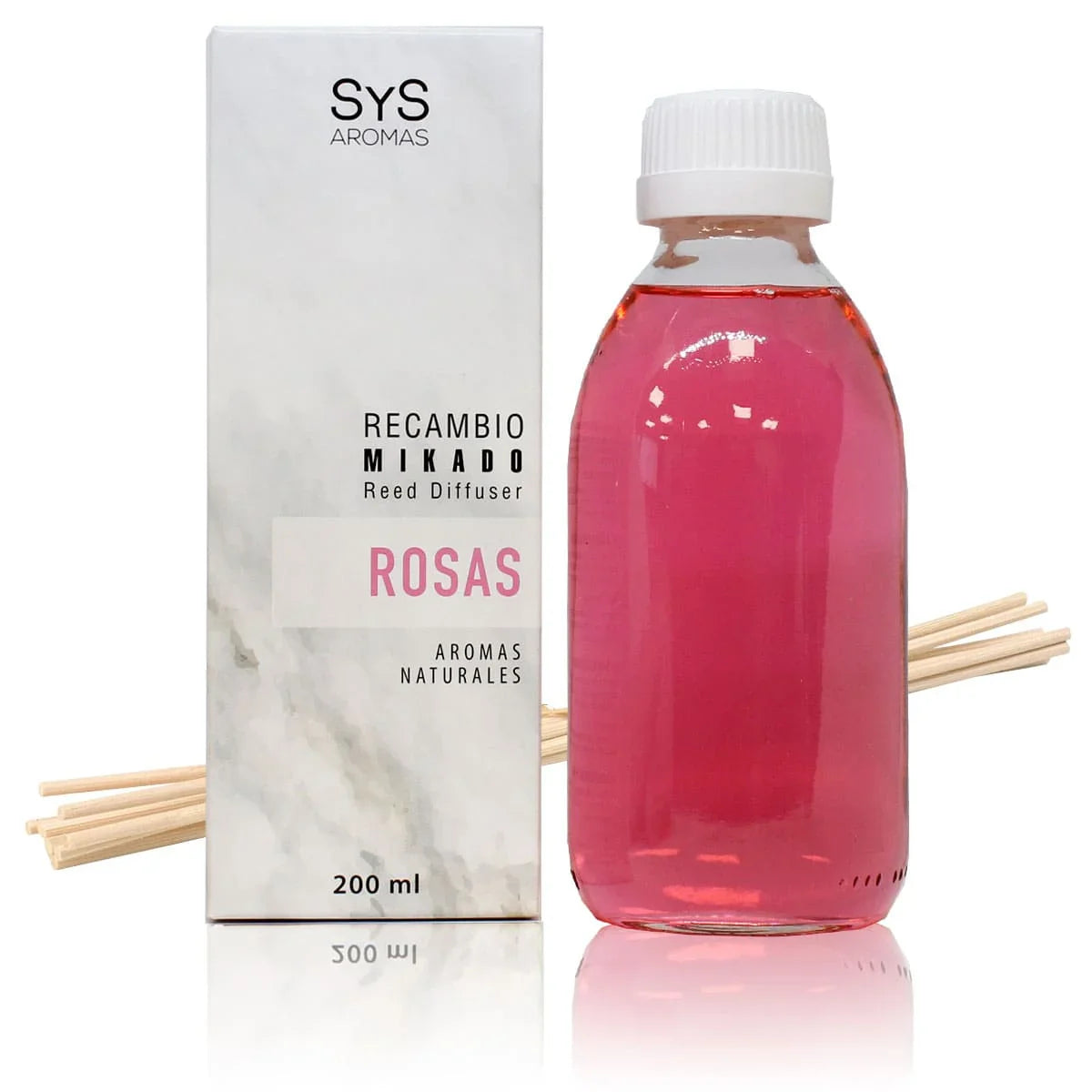 Geurstokjes Rozen Navulling luchtverfrisser huisparfum 200ml SYS