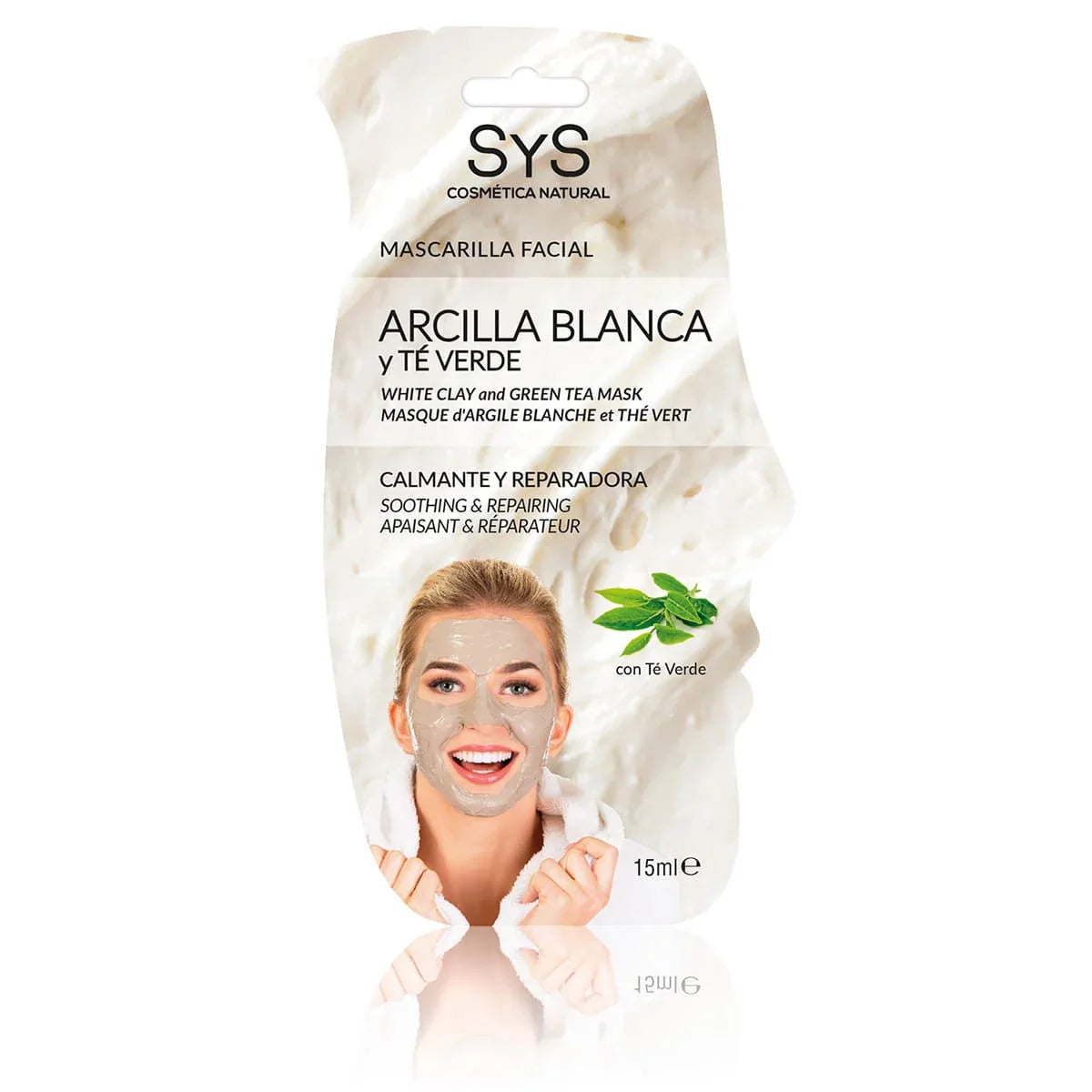 Gezichtsmasker Witte klei en Groene thee 15ml gezichtsreiniging Labnatur Labnatur Nederland